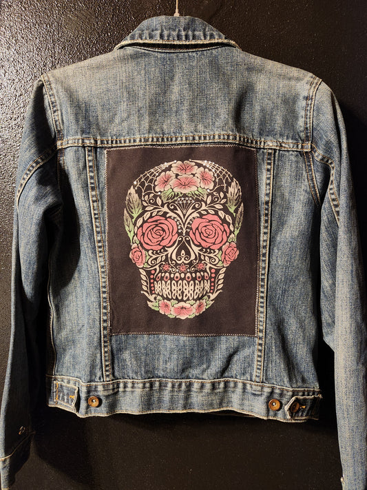 Rose Skull denim jacket
