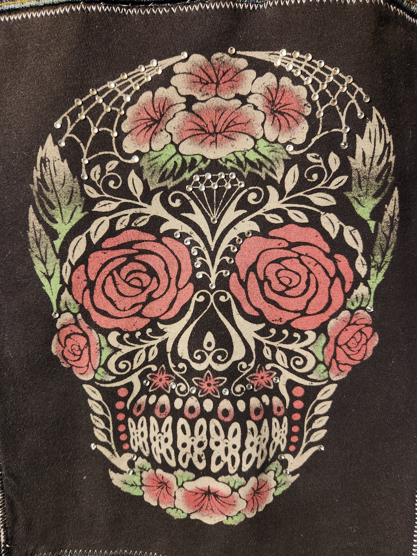 Rose Skull denim jacket