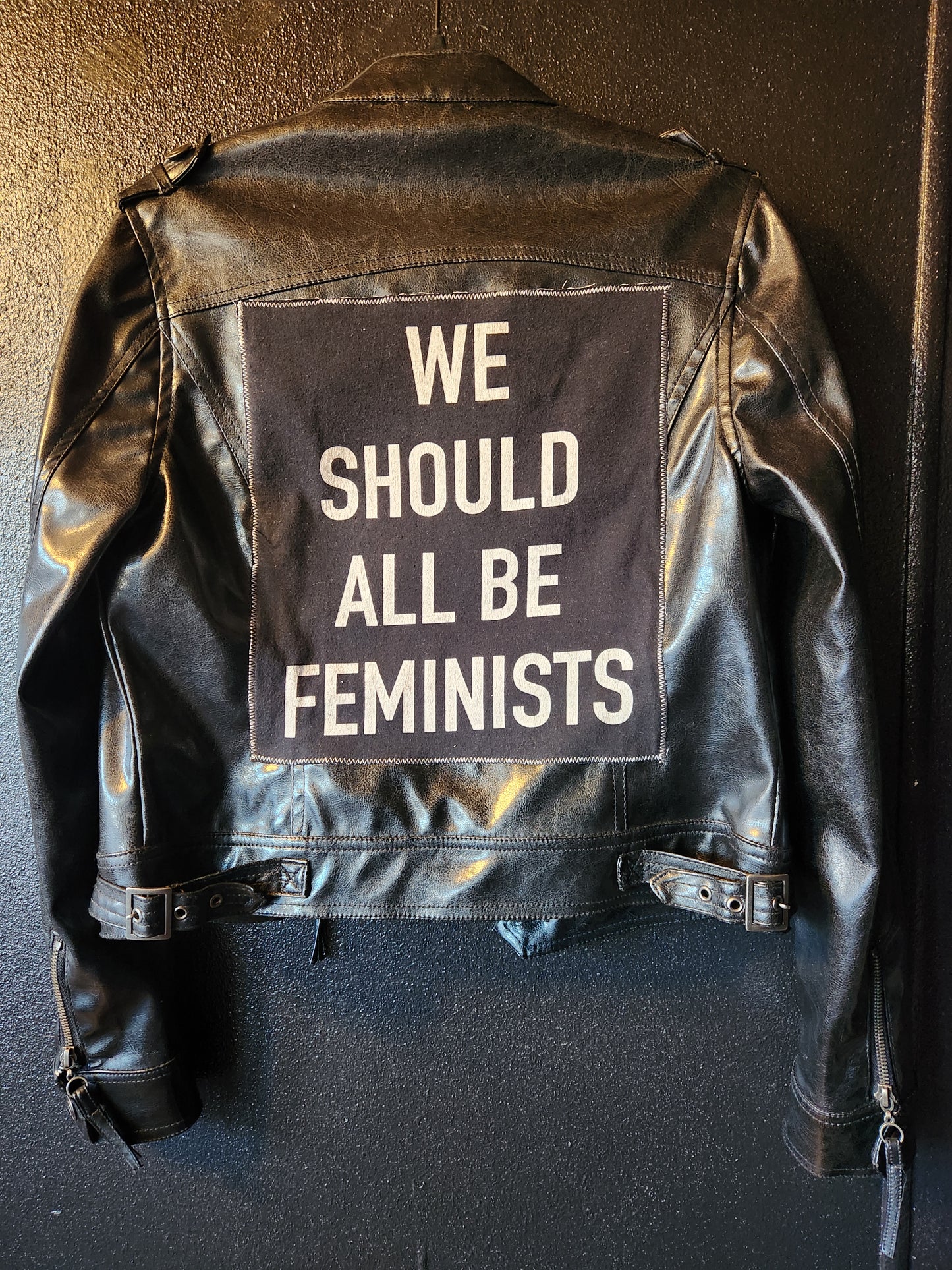 "We Should All Be Feminists" motorcycle jacket